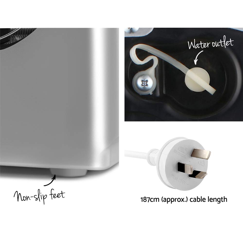 Devanti Ice Maker Machine 2L, 12kg/Day, 9 Cubes in 6 Mins, Countertop Portable Ice Maker with LED Control