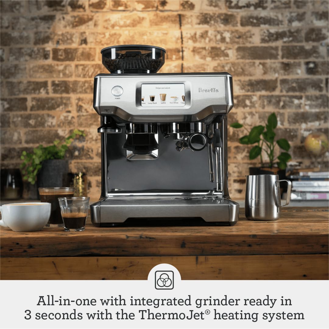 Breville Barista Touch Espresso Machine BES880BSS - Touch Screen, Auto Steam Wand, ThermoJet, Brushed Stainless Steel