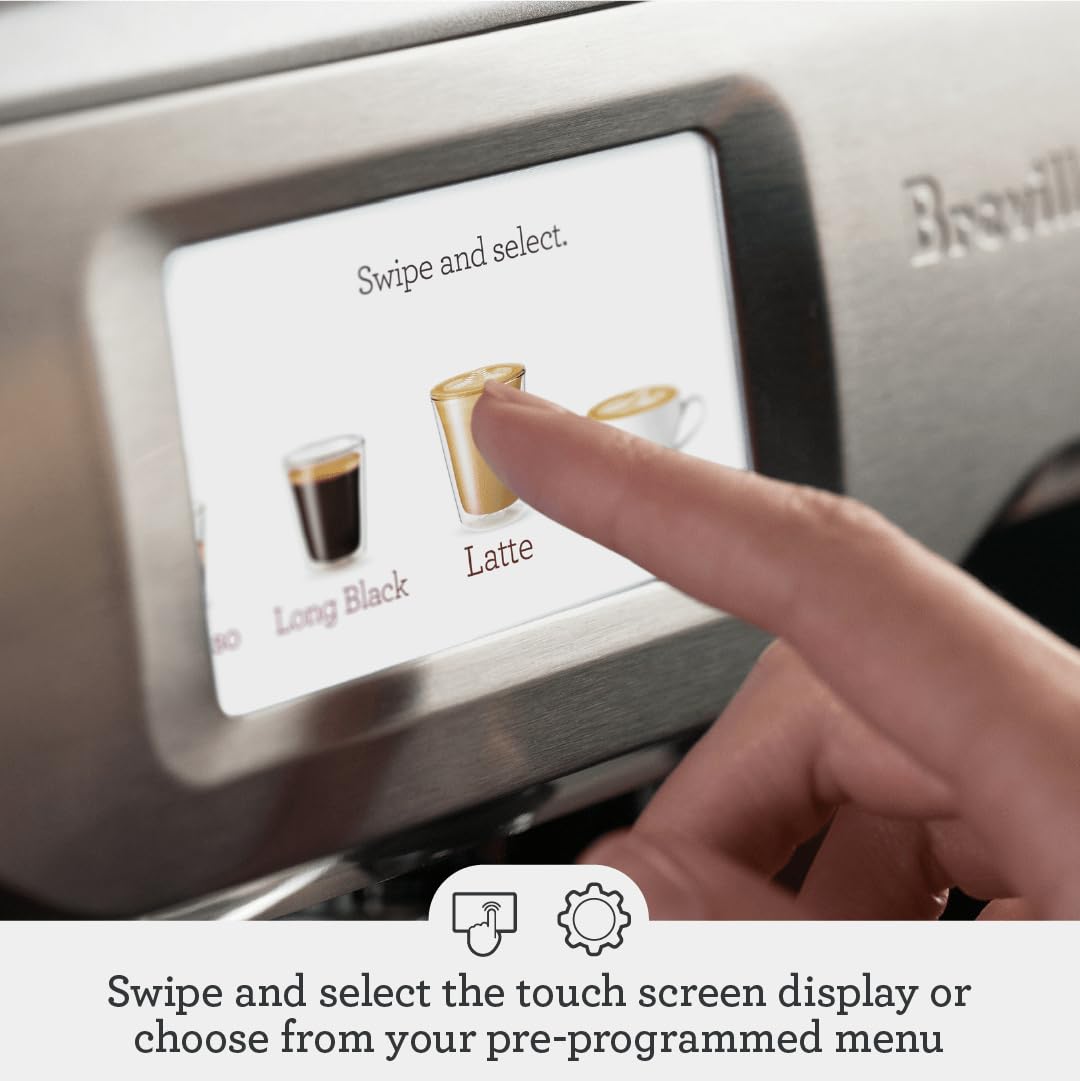 Breville Barista Touch Espresso Machine BES880BSS - Touch Screen, Auto Steam Wand, ThermoJet, Brushed Stainless Steel