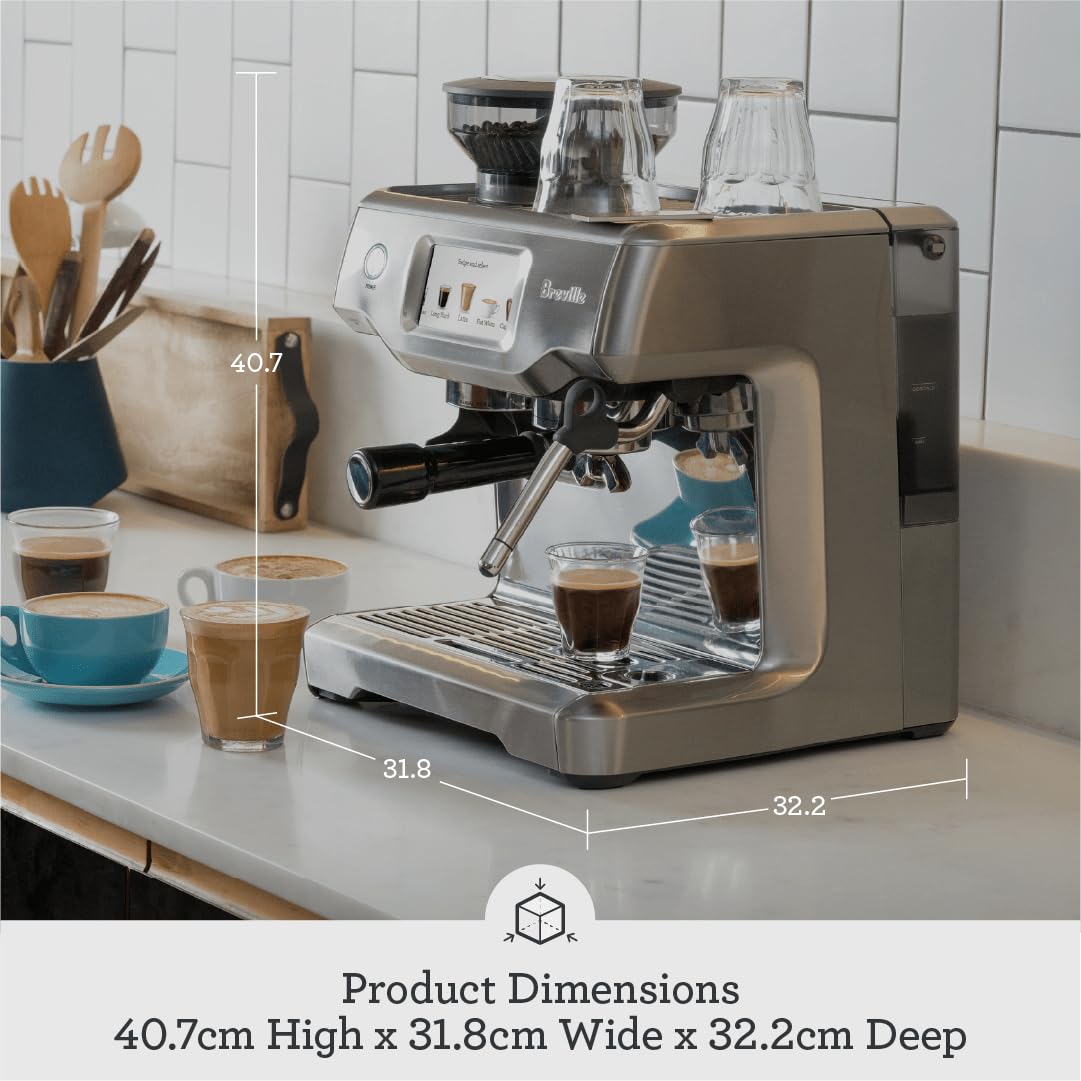 Breville Barista Touch Espresso Machine BES880BSS - Touch Screen, Auto Steam Wand, ThermoJet, Brushed Stainless Steel