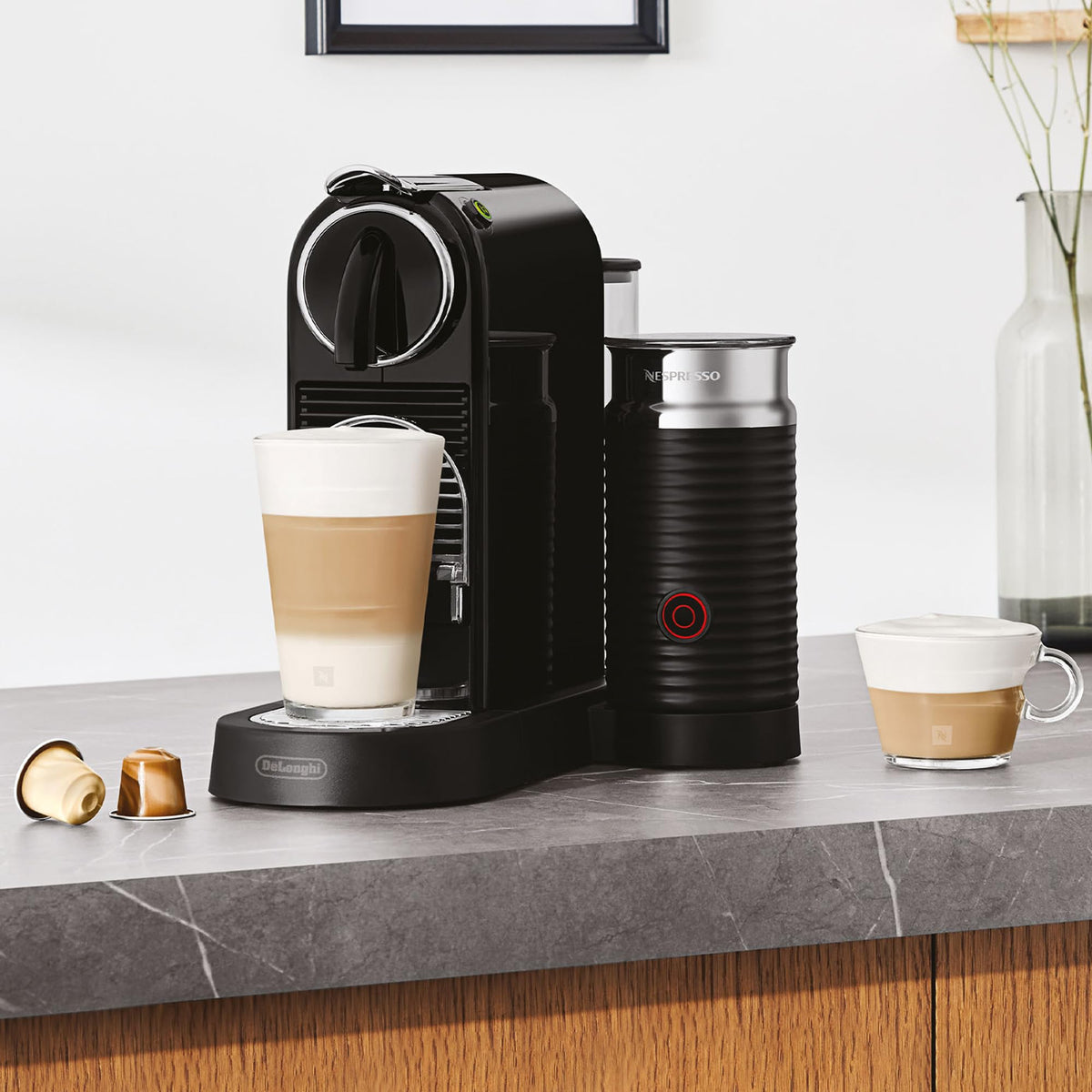 De'Longhi Nespresso CitiZ & Milk Espresso Machine with Aeroccino3, 19 Bar, Coffee Pod System, EN267.BAE