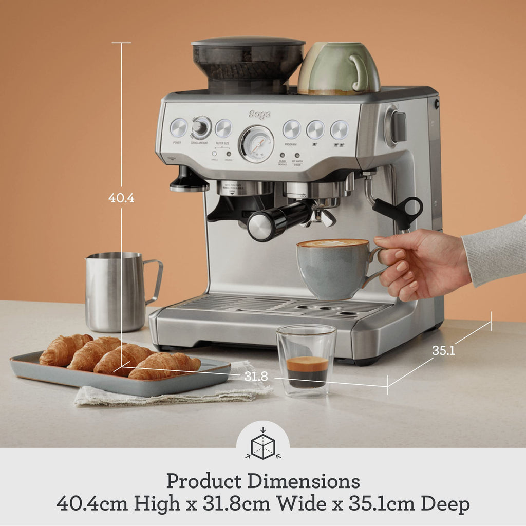 Breville Barista Express Espresso Machine BES870BSS - Integrated Grinder, PID Temperature Control, Brushed Stainless Steel
