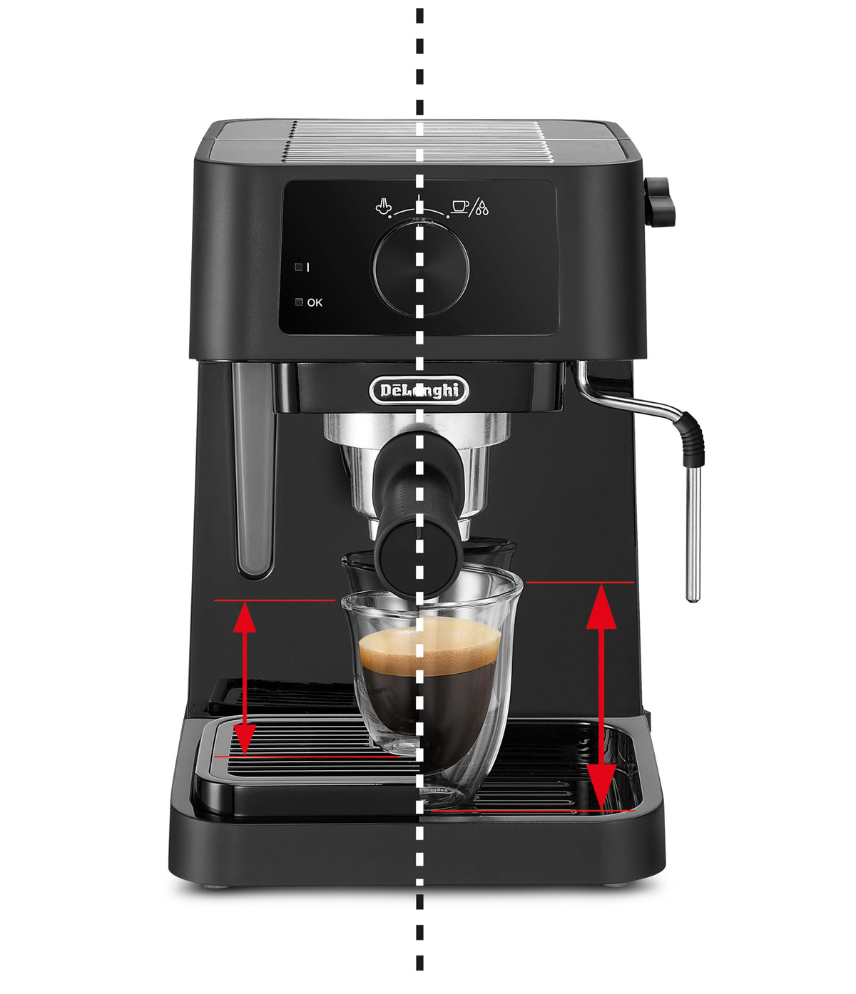 De'Longhi Stilosa Manual Espresso Machine EC230.BK, 15 Bar Pump, Milk Frother, Stainless Steel Boiler