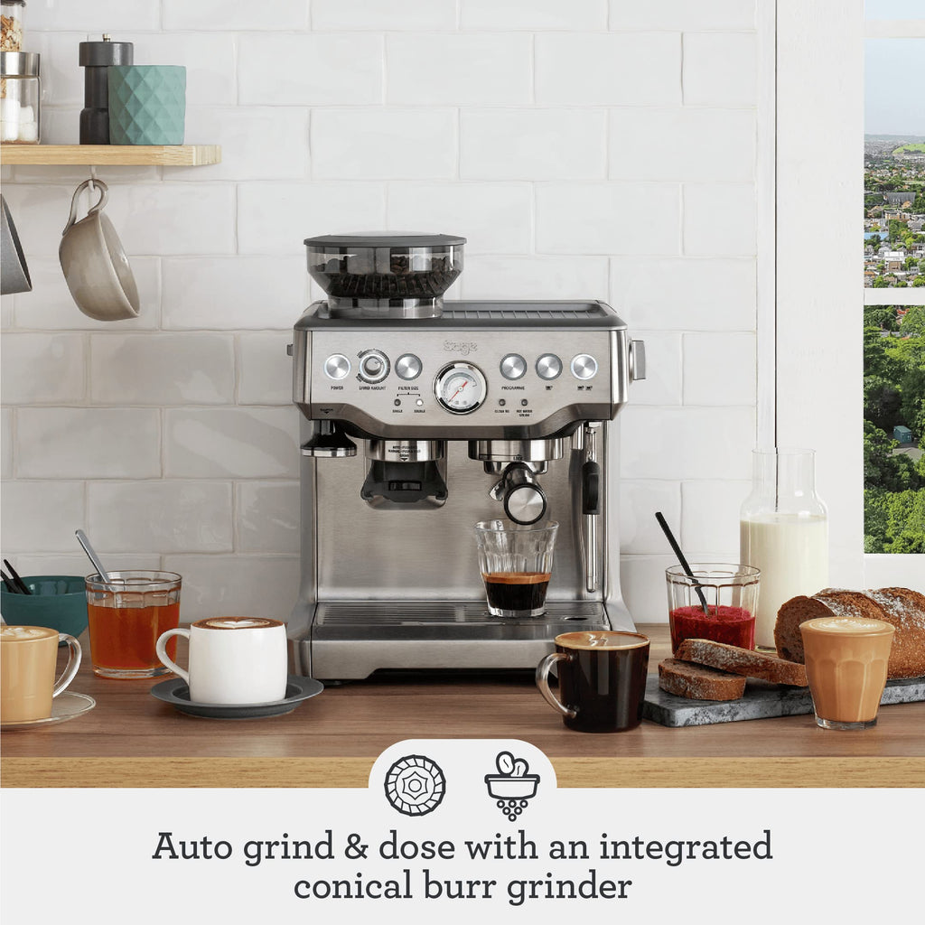 Breville Barista Express Espresso Machine BES870BSS - Integrated Grinder, PID Temperature Control, Brushed Stainless Steel