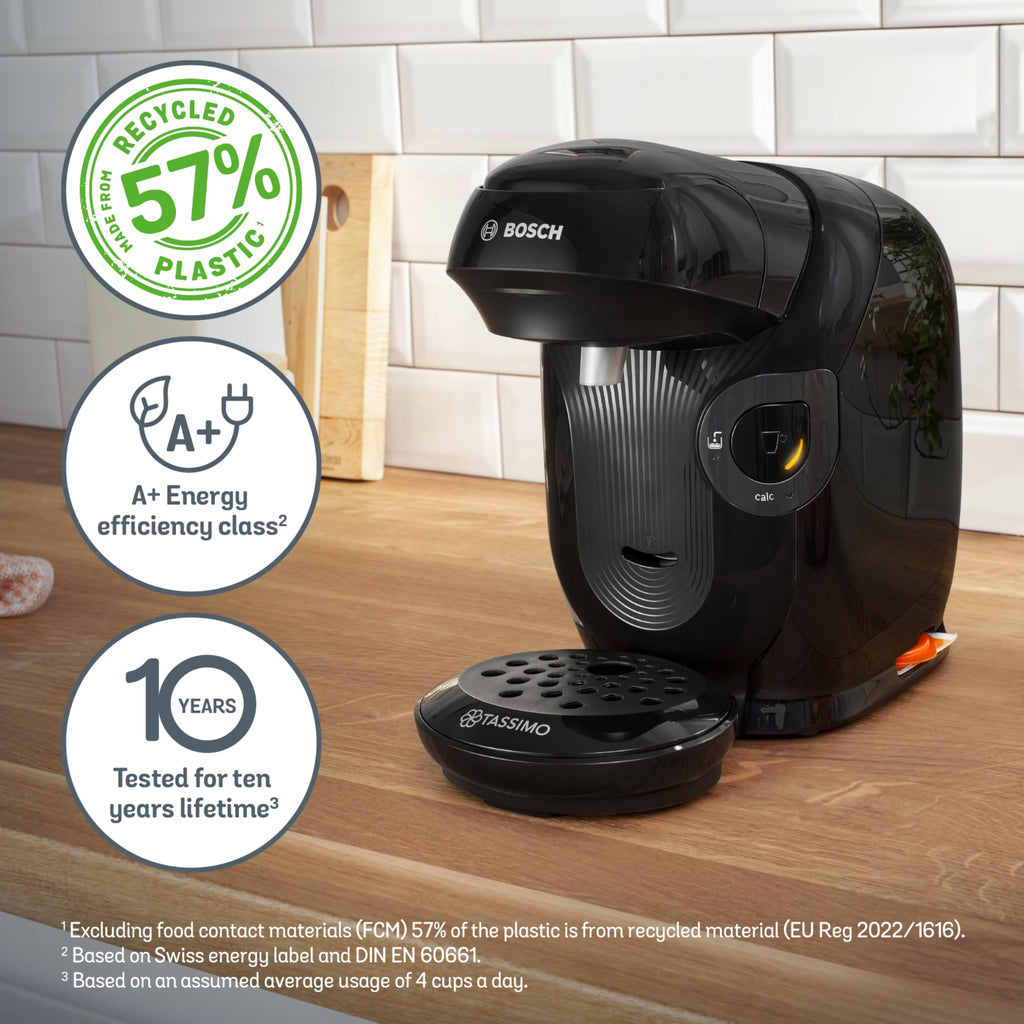 Tassimo Style Friendly TAS112EGBC Pod Coffee Machine with 40 Kenco Drinks Bundle - Black, Energy Class A+